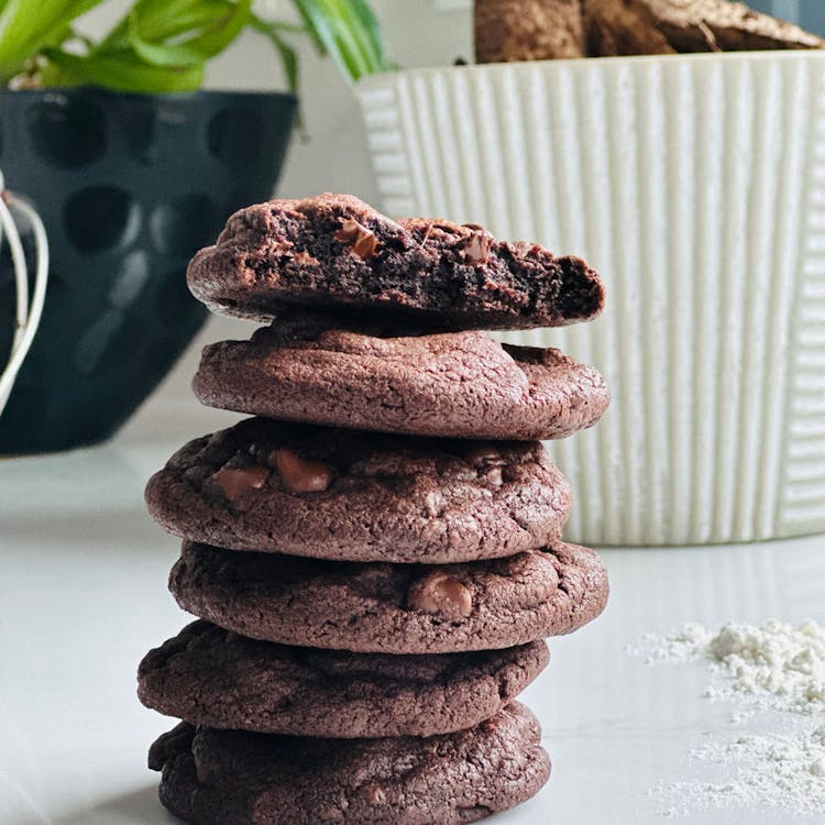 Double chocolate chewy gooey cookies  image
