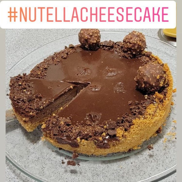 Eggless Nutella Cheesecake Slice image