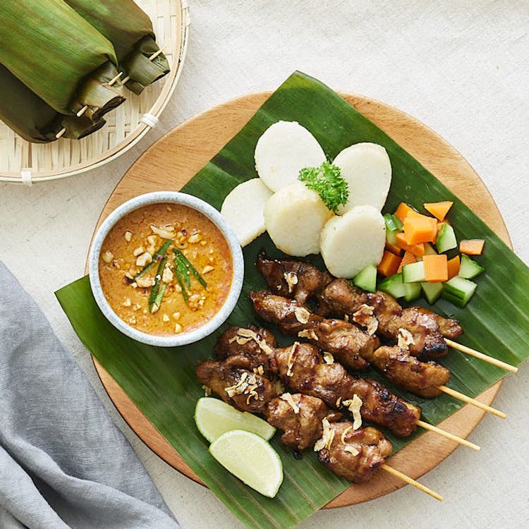 Chicken Satay with Lontong (5 Skewers) image