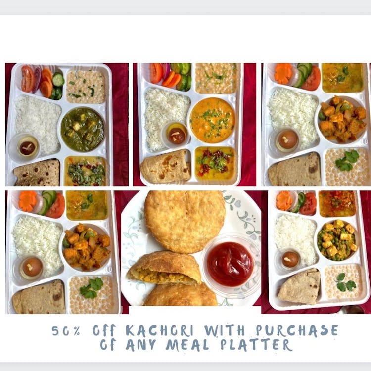 Moong Dal Kachori (2 pcs) + Meal platter Combo image