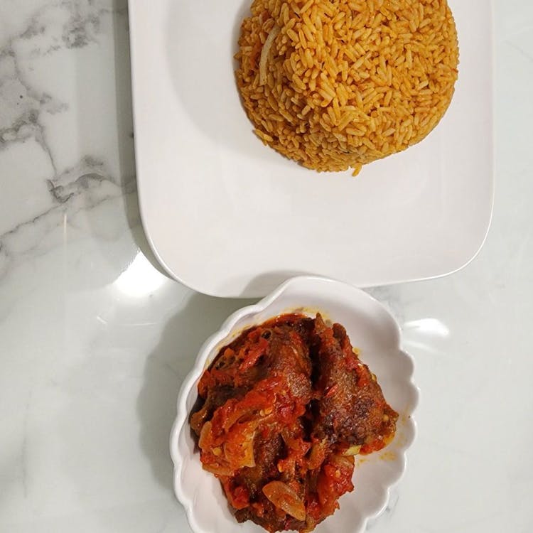 Party Jollof rice with peppered turkey image