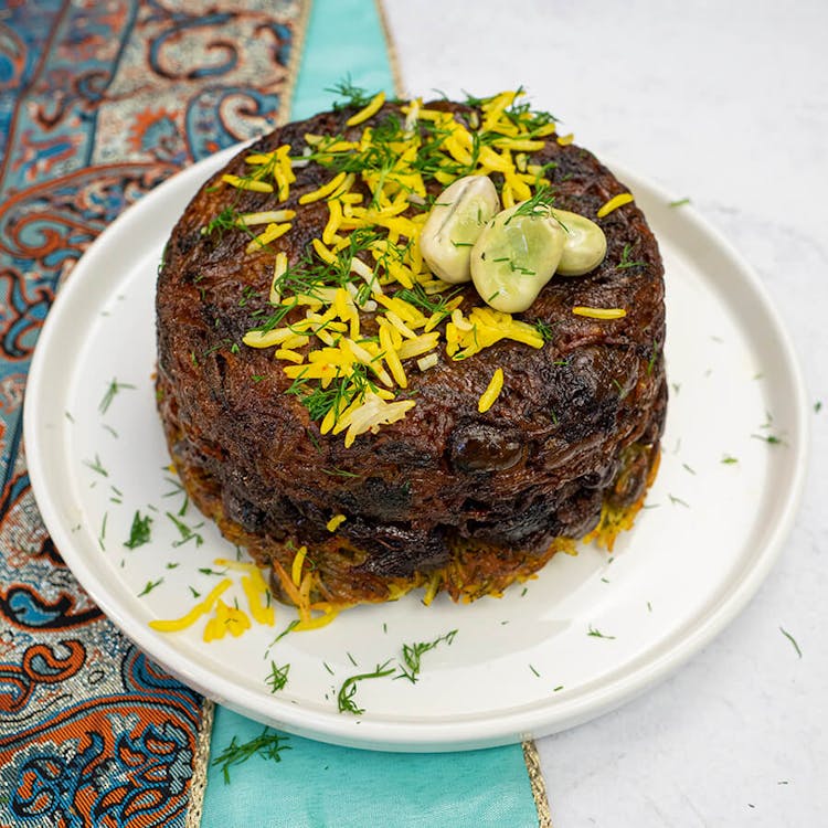 Baghali Polo - Tahchin Lamb - Fava Bean Rice image