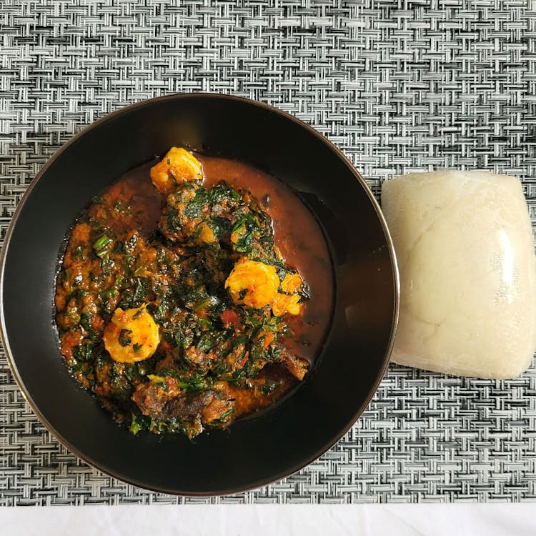 Efo Riro with Prawns + Beef (Spinach Stew) image