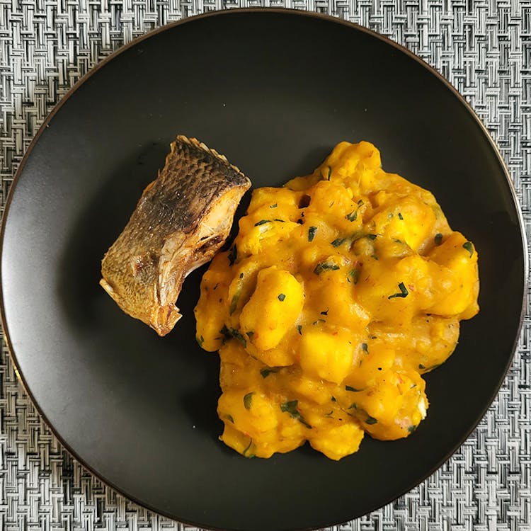 Yam Porridge + Grilled Tilapia Fish image