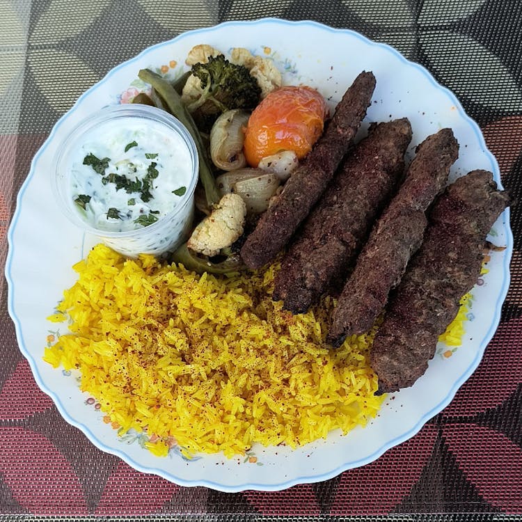 Beef Kofta Kebab & Rice image