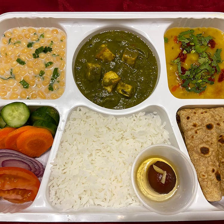 Indian Meal Platter- Palak Paneer Curry (Spinach and Indian cottage cheese curry) image