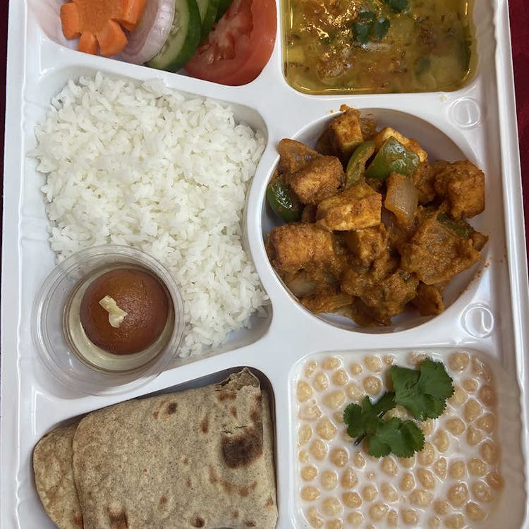 Indian Meal Platter- Paneer Do Pyaza Curry image