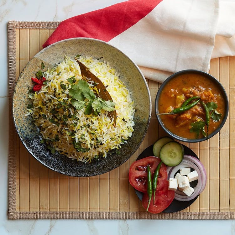 Halwai Style Aloo Sabzi + Rice image