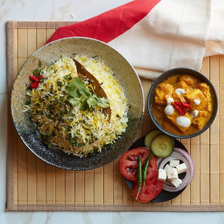 Indian Style Sahi Paneer + Rice image