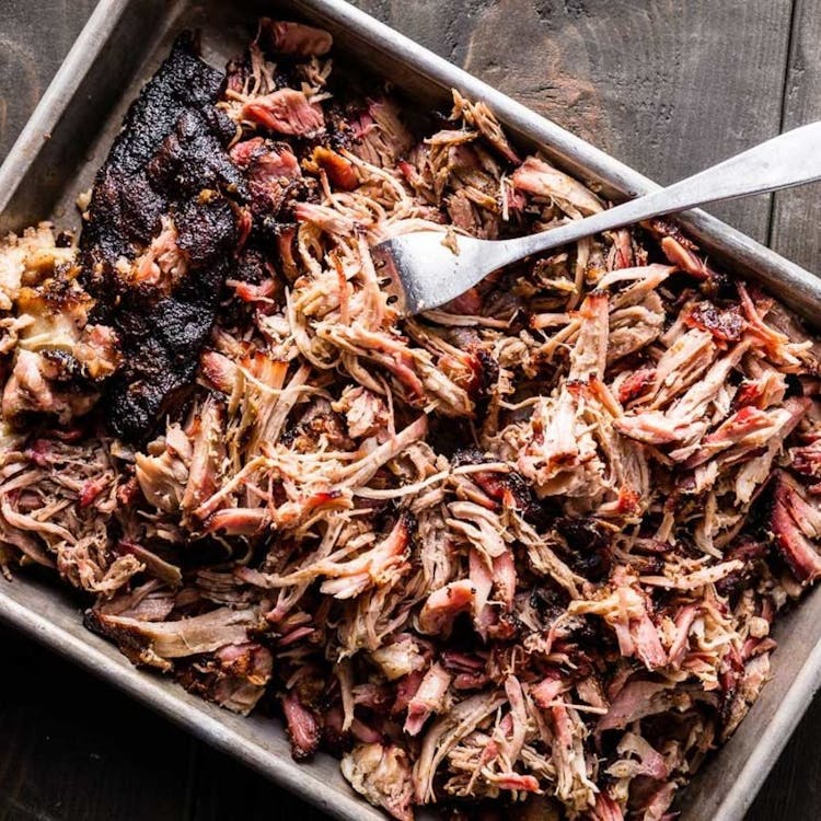 Whole Pan of Smoked Pulled Pork image